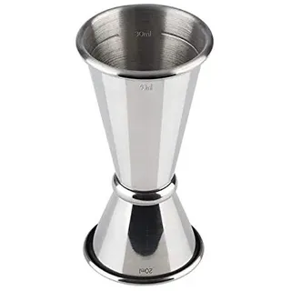 Buddy ́s Bar - Barmaß, 2 cl / 4 cl Doppelmaß, Innenmaße 1 cl / 3 cl, hochwertiges Barmaß, lebensmittelecht, spülmaschinenfest, Jigger zum Abmessen von Zutaten für Cocktails, Edelstahl poliert