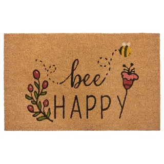 HANSE HOME »Bee Happy, Türmatte« rechteckig 15 mm Höhe Kokos, Schmutzfangmatte, Outdoor, Rutschfest, Innen, Kokosmatte, Flur,