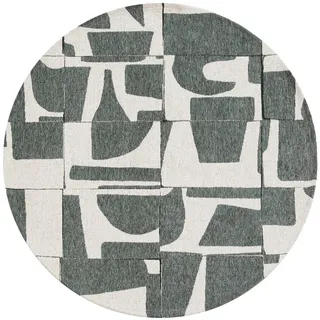 Louis De Poortere Teppich Sea Spray Craft Papercut 240/240 cm , Grün , Textil , Abstrakt , Rund , 240x240 cm , Oeko-Tex® Standard 100 , antistatisch, pflegeleicht, rutschfeste Unterfläche, für Fußbodenheizung geeignet, UV-beständig, waschbar , Teppiche und Böden, Teppiche