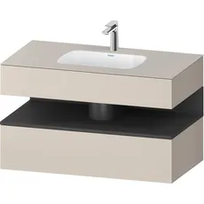 Duravit Qatego Einbauwaschtisch mit Konsolenwaschtischunterbau, 1000x550x600mm, Nische Graphit Matt, QA4786049, Farbe: Taupe Matt