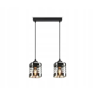 FKL DESIGN Home Deco Deckenlampe Pendellampe Hängelampe Wandlampe 2 x E27 Leuchte Pendelleuchte Kugel Schwarz Kupfer Transparent 923