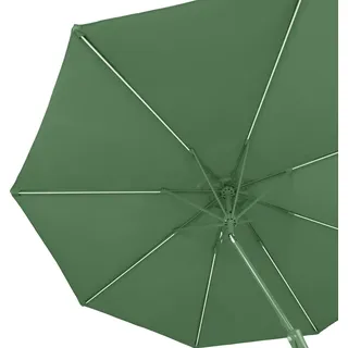 Blumfeldt Sonnenschirm für den Balkon & Garten, Sonnenschirm mit UV-Schutz, LED-Beleuchtung & Wasserdicht, Sonnenschirme Rund, Stabil & Knickbar, Sonnenschutz mit Solar, Runder Parasol Gartenschirm - Grün