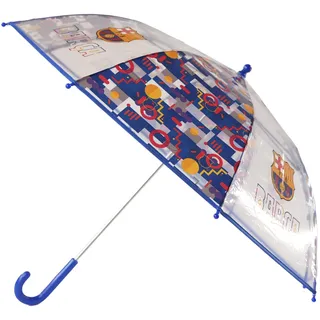 CyP Brands FCBarcelona Regenschirm für Kinder, Durchmesser 48 cm, manuell, transparent, offizielles Produkt, bunt, única, Transparenter Handschirm