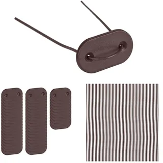 Relaxdays Sichtschutz-Befestigungskit 15 x 0,1 cm Braun Bambus 52 St.