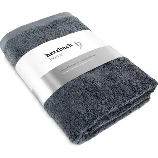 herzbach home Saunatuch 80 x 200 cm (Anthrazit) – weiches & saugstarkes Saunahandtuch in Bester Qualität – extra groß – 100% natürliche Baumwolle