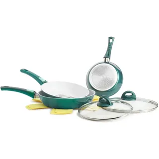 Genius Cerafit Fusion Pfannen-Set 7-tlg. 20 cm + 24 cm + 28 cm smaragdgrün