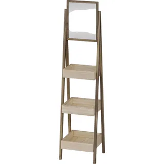 Regal mit Spiegel aus Holz in Braun – Elegantes Design für Zuhause - Braun