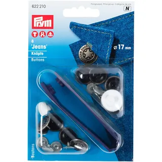 Prym Nähfrei-Jeans-Knöpfe American Star Messing 17 mm altsilber,