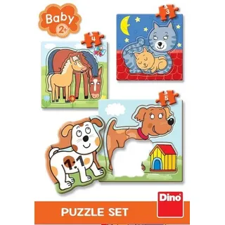 DINO Baby Puzzle Haustiere 3in1 (3,4,5 Teile)