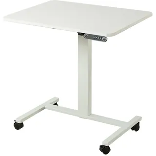 Hilodesk Computertische Elektrisch Höhenverstellbarer Schreibtisch Mobiler Stehpult Burotisch für Zuhause und Büro, 70 x 50cm, Weiß - Weiß