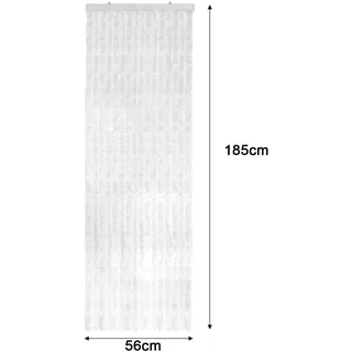 Türvohang Flauschvorhang viele Farben Größen Fliegen Insektenschutz Camping Wohnwagen - weiß - 56 - 100 cm X 185 - 220 cm X 185 - 220 cm