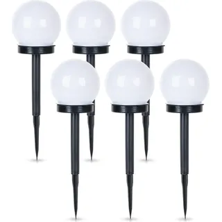6x Solar Gartenlampen Bodenlampen LED Kugel mit Sensor