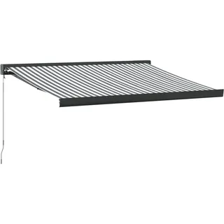 vidaXL Markise Einziehbar Anthrazit und Weiß 3x2,5 m Stoff & Aluminium - Grau
