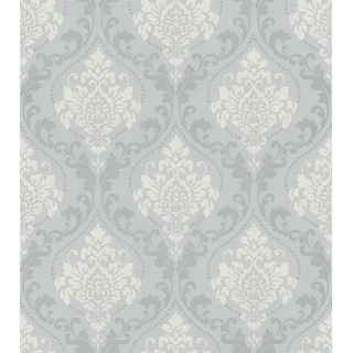 Rasch Tapete 218121 - Papiertapete mit Ornamenten im Barock-Stil in Grau, Vintage 10,05m x 0,53m (LxB)