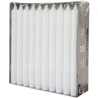 Papstar Kronkerzen 24 cm Ø 2,3 cm 30 St. weiss