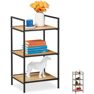 Relaxdays Standregal 71 x 39 x 32,5 cm Braun-Schwarz