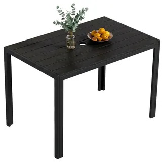 clevich Gartentisch 110 x 70 x 0 cm Schwarz