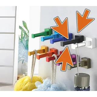 Set mit 10 Kleiderhaken (Aluminium, quadratisch, schwarz)