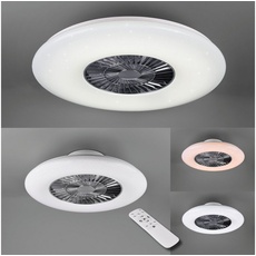 Bild Leuchten LED Deckenleuchte »Visby«, Deckenventilator" Lampen Gr. Ø 75,0 cm Höhe: 21,0 cm, grau