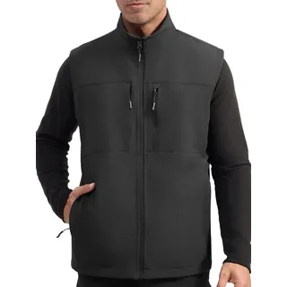 FREE SOLDIER Herren Winterweste Warme Freizeit-Fleeceweste Winddichte Reversible Ärmellose Softshell Weste für Arbeit und Wanderungen (Schwarz,S)