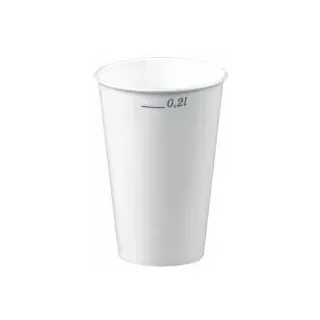 Papstar Trinkbecher 14770 0,2l Pappe, weiß 100 Stück