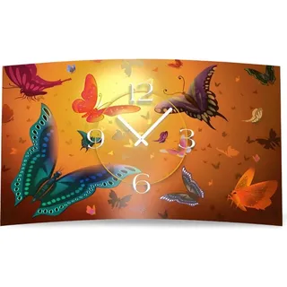 Schmetterlinge Designer Wanduhr modernes Wanduhren Design leise kein ticken dixtime 3DS-0109 - Bunt