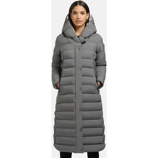 khujo Damen extralanger Wintermantel mit großen Taschen Teiva2-YM Road Blue Gr. S - S