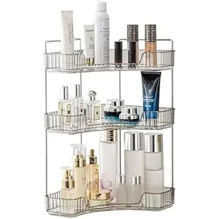 Make up Organizer, Kosmetik Organizer, Beauty Organizer, Hautpflege Organizer für Bad Schminktisch (3 Schichten, Grau)