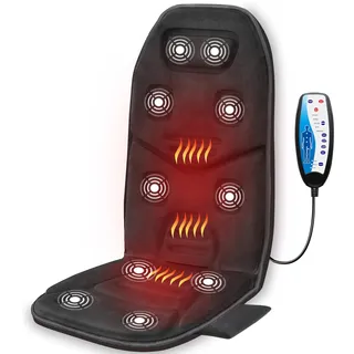 COMFIER Massagesitzauflage mit Wärme - 10 Vibrationsmotoren, Rückenmassagegerät für Stühle, Massagematte für Rücken, Geschenke für Männer/Frauen/Mama/Papa
