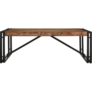 vidaXL Couchtisch Mehrfarbig 100x100x35 cm Altholz Massivholz - Silber