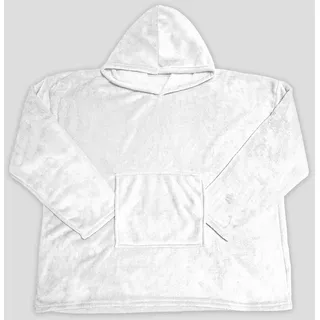 Soleil d'ocre, Poncho für Erwachsene, 85 x 118 cm, Calin, Weiß