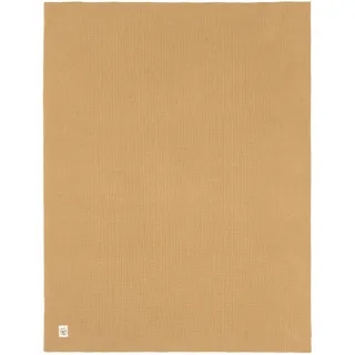 LÄSSIG Babystrickdecke Kuscheldecke Babydecke gestrickt 100% Bio Baumwolle GOTS/ Knitted Blanket Nubs camel