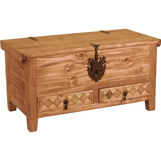 Mexico Truhe - Marmor Massivholz Pinie  Mexiko Möbel Mexikanisch