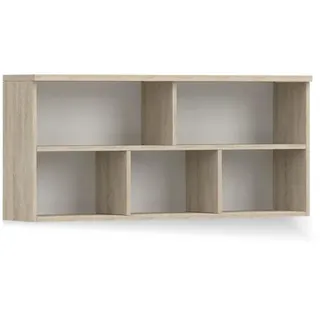 Deine Möbel 24 Kinder-Wandregal Inge 09 110/51/23 cm Sonoma , Weiß, Sonoma Eiche, Grau , Holzwerkstoff , 110x51x23 cm , Wohnzimmer, Regale, Wandregale