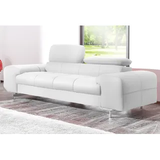 Cotta »Chef« Big-Sofa mit Kopfteilverstellung, edle Metallkufen, weiß
