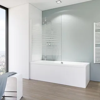 Schulte Badewannenaufsatz D3396 2-tlg. Dekor Querstreifen Alpinweiß 140 cm