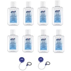 Purell Advanced Hygienisches Händedesinfektionsmittel, 100Ml Flip Top Flasche X 8 Mit 2 X Purell Personal Gear Einziehbarer Clip