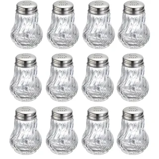 Westmark Salzstreuer, 12 Stück, Fassungsvermögen: je 50 ml, Glas/Edelstahl, Berlin, Silber/Transparent, 653722E2