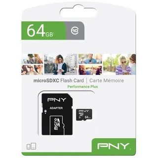 PNY Performance Plus microSDXC 64GB + SD-Adapter (P-SDU64G10PPL-GE)