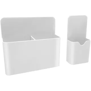 Skythrive Magnetischer Markerhalter für Whiteboard Stifte, Spind Organizer, Whiteboard Zubehör, Magnet Ablage für Schulbedarf, Weiß
