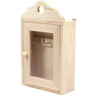 Schlüsselschrank aus Balsaholz 13 x 5 x 21,5 cm.