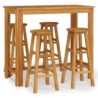 vidaXL 5-tlg. Gartenbar-Set Massivholz Akazie - Braun
