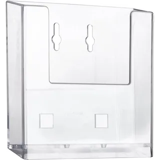 Wandprospekthalter A6 hoch, transparent, 1 Fach, Polystyrol, PS