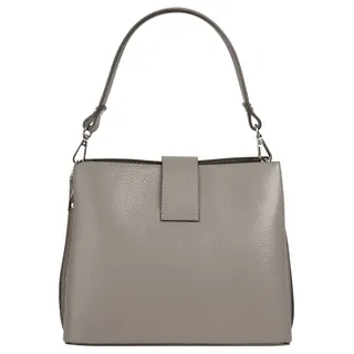 Cluty Umhängetasche echt Leder, Made in Italy, grau,