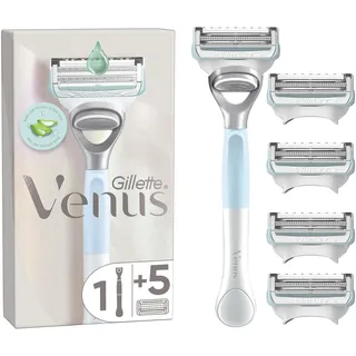 Gillette Venus Damenrasierer für den Intimbereich mit 5 ORIGINAL Ersatzklingen für Damen Nassrasierer, Intimrasierer für Frauen Hilft, die Haut vor Irritationen zu Schützen