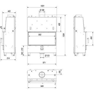 Wasserführender Kamineinsatz KRATKI LUCY 20 kW Ø 200 mit Türfeder