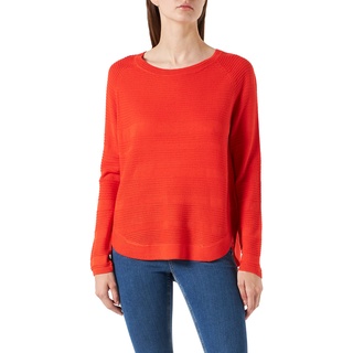 ONLY Damen Dünner Strick Pullover | Langarm Rundhals Knitted Sweater | Basic Stretch Jumper ONLCAVIAR, Farben:Rot, Größe:M