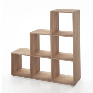 Treppenregal 6 Fächer eiche sonoma