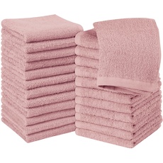 Utopia Towels Baumwoll-Waschlappen-Set – 100% ringgesponnene Baumwolle, hochwertige Flanell-Waschlappen für das Gesicht, sehr saugfähige und weiche Handtücher, 24 Stück, Altrosa