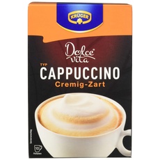 KRÜGER Dolce Vita Cappuccino Cremig-Zart, Getränkepulver mit löslichem Bohnenkaffee, Cappuccino zum anrühren, 8x 150 g (10 x 15 g Sachets)